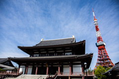 増上寺と東京タワー