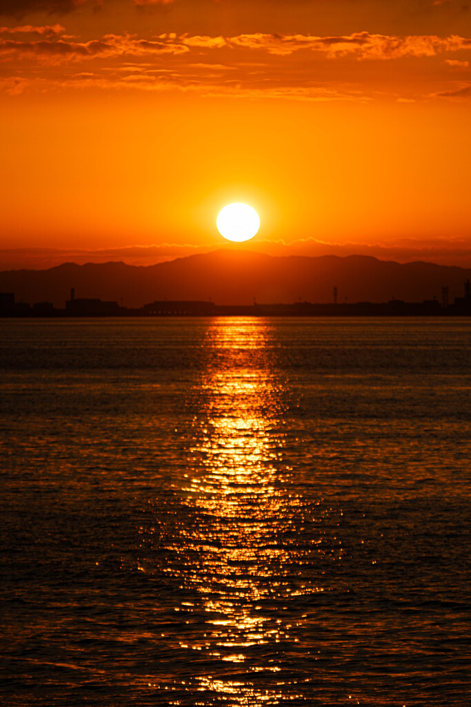 りんくうで見た夕日