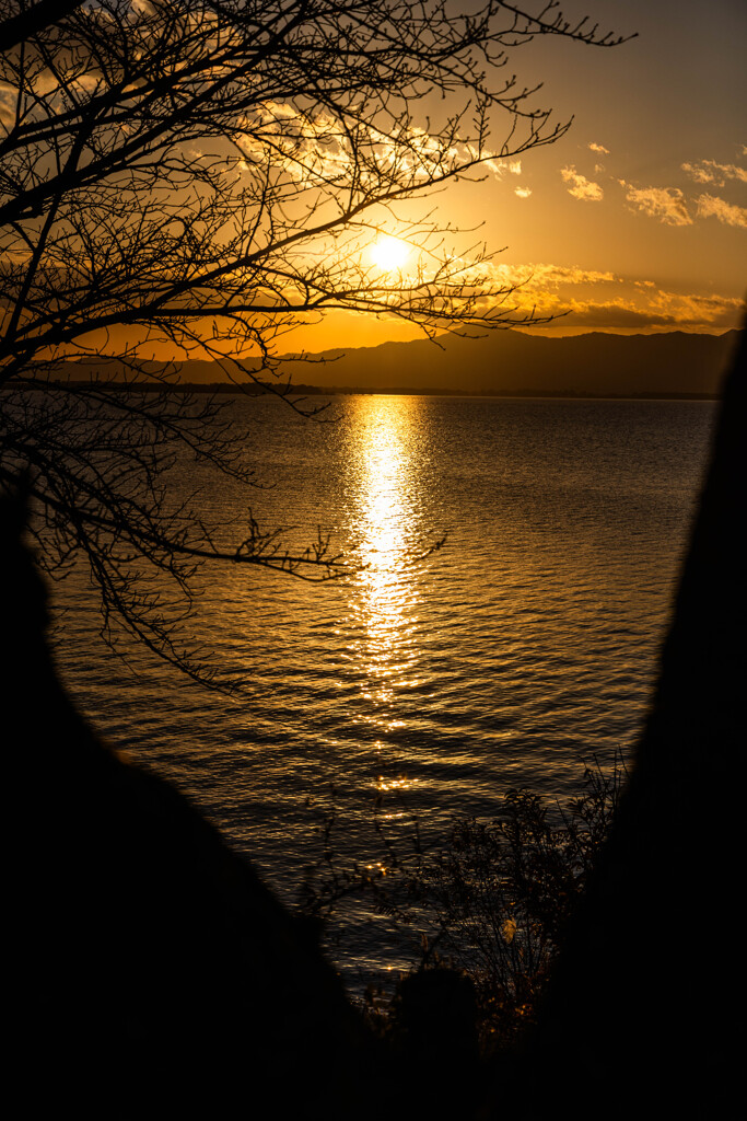 2025年1月 湖畔の夕景