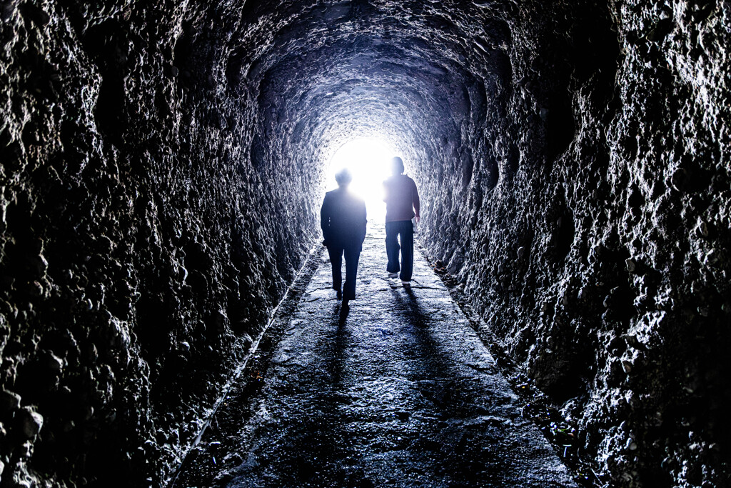 公園のトンネルを抜けて