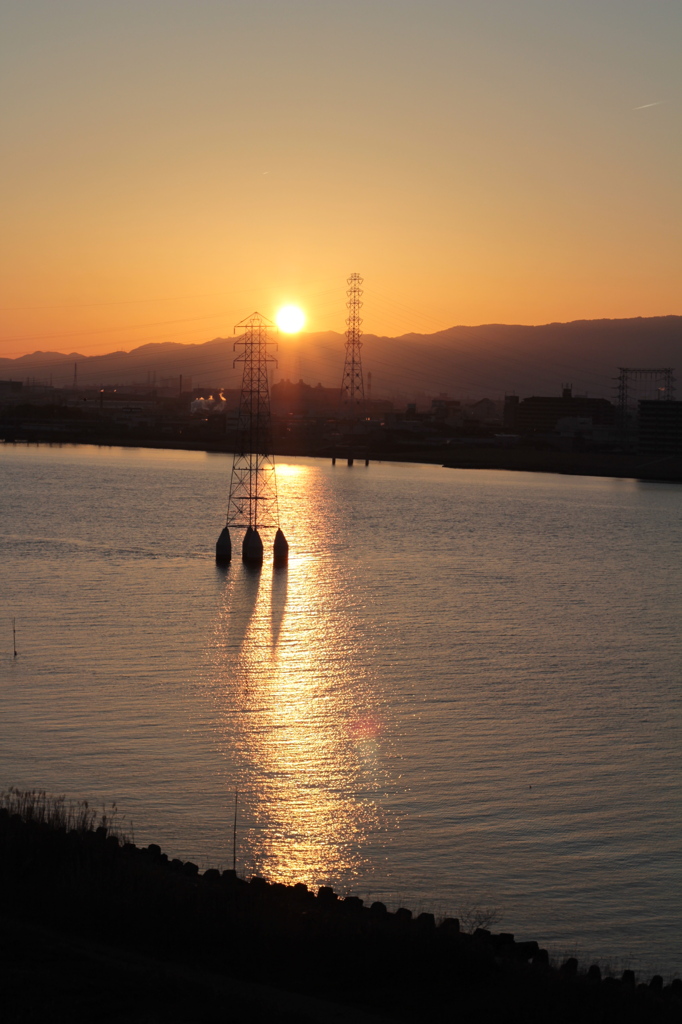 我が家の夕陽