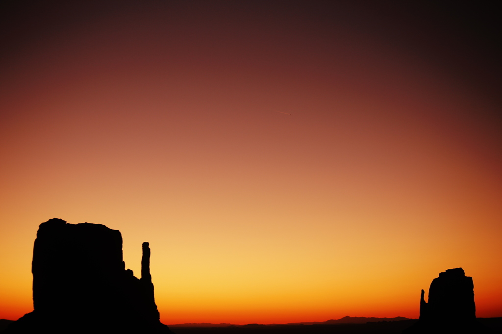 モニュメントバレーの夕陽