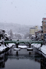 雪降る川をPicnikで編集してみた。