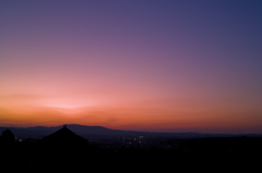 大仏殿と夕焼け