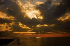 海ほたるから見た夕焼け