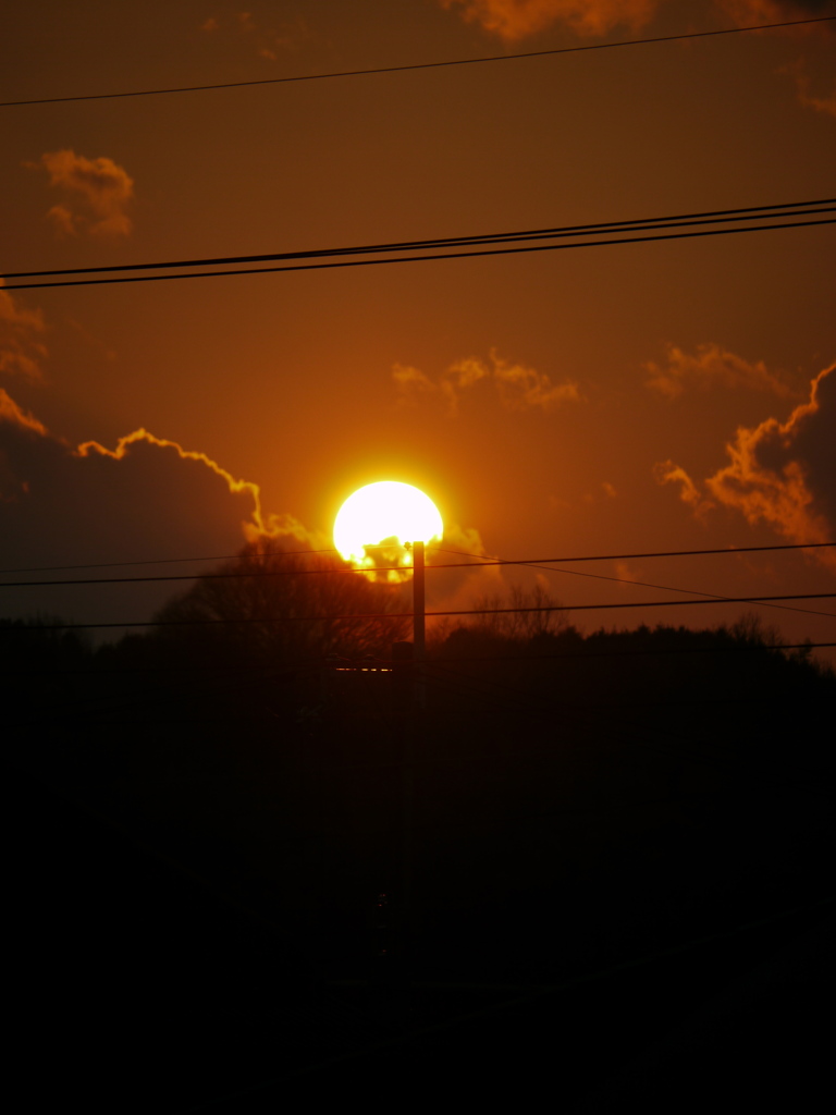 普段の夕日