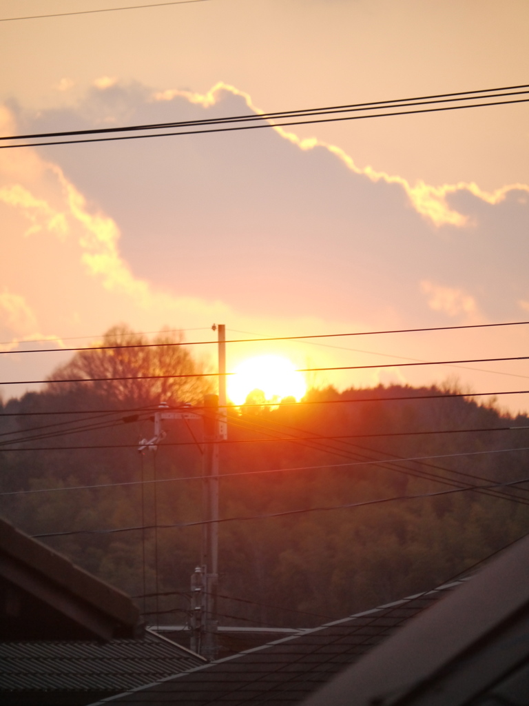 普段の夕日