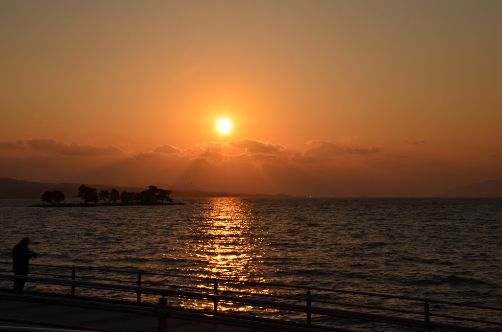 島根県松江市宍道湖の夕日