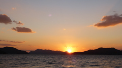 夕日と海
