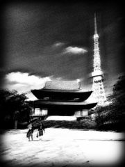寺とタワー