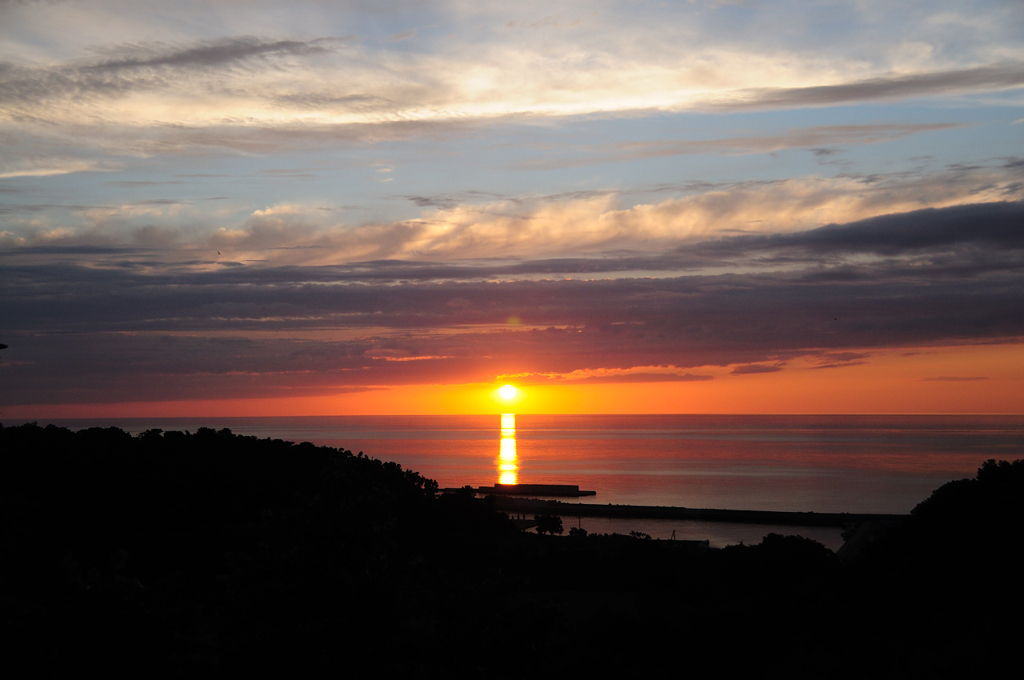 ホテル知床 展望台の夕日　その1