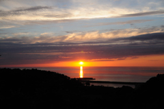 ホテル知床 展望台の夕日　その1