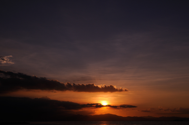 びわ湖の夕景