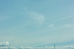 休日散歩：飛行機雲