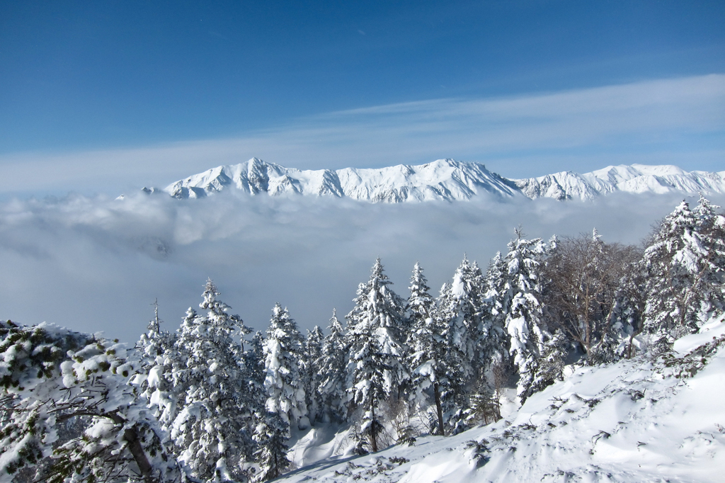 雪の笠ヶ岳