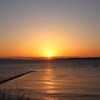 Sun rises on the sea ... 