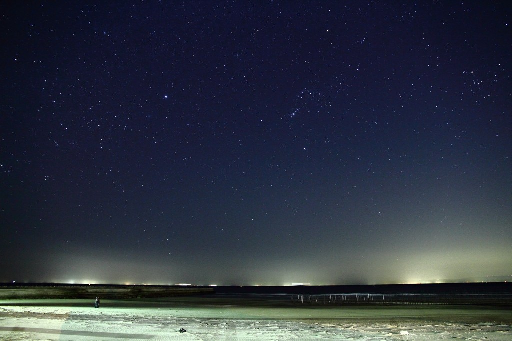 Beach of starry night