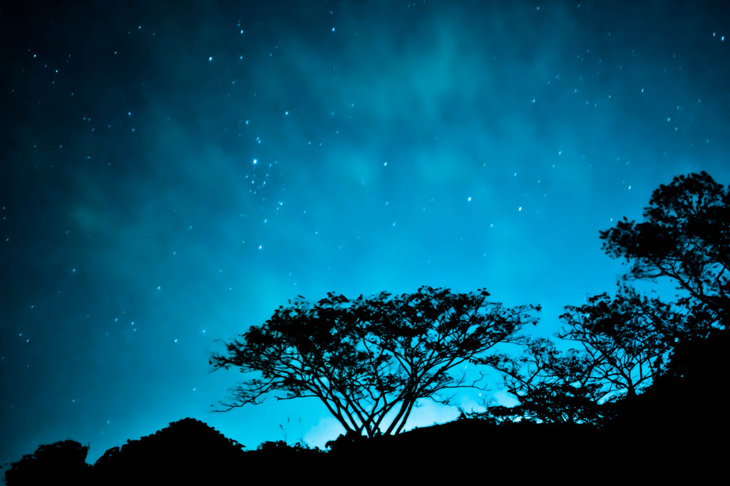 日本の夜空は蒼かった。