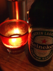 キャンドルとビール