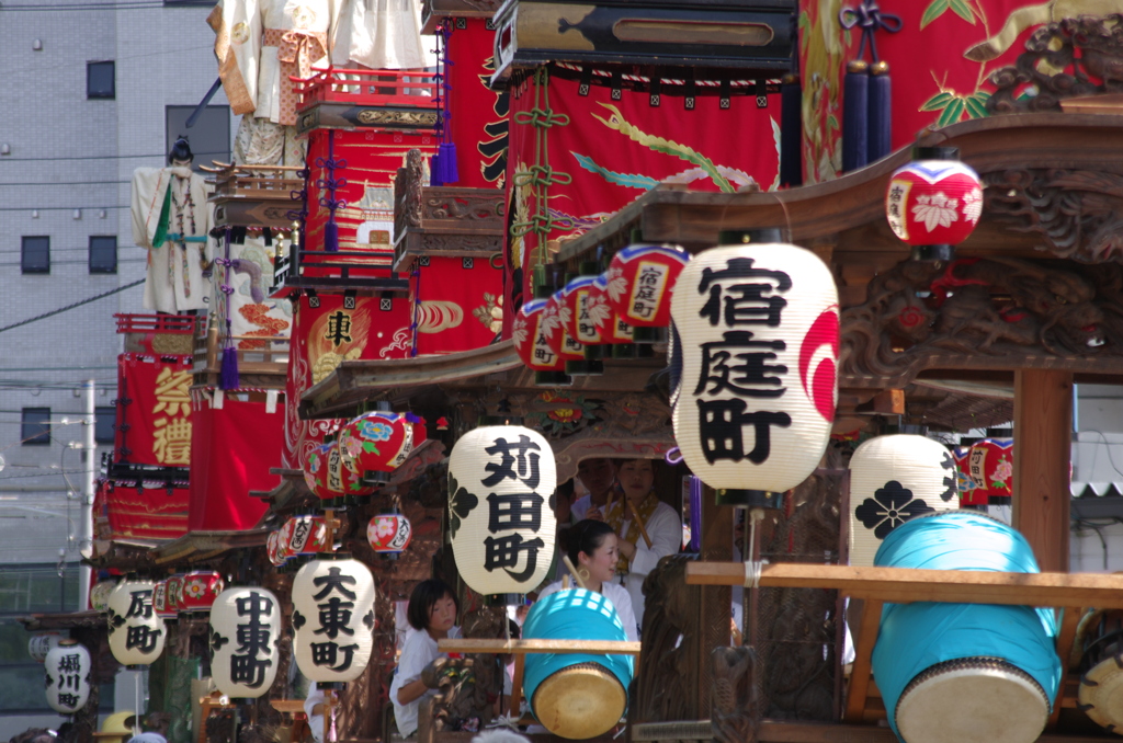 鵠沼皇大神宮例大祭（山車縦列準備中）