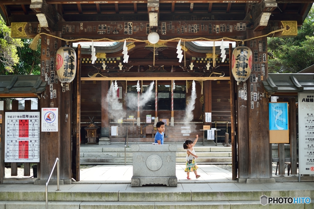 夏休みの神社
