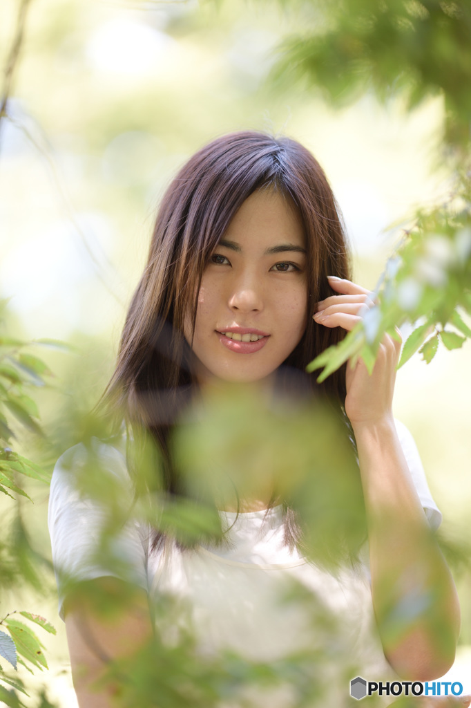 緑の中で