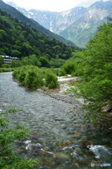 田代橋から穂高連峰を望む