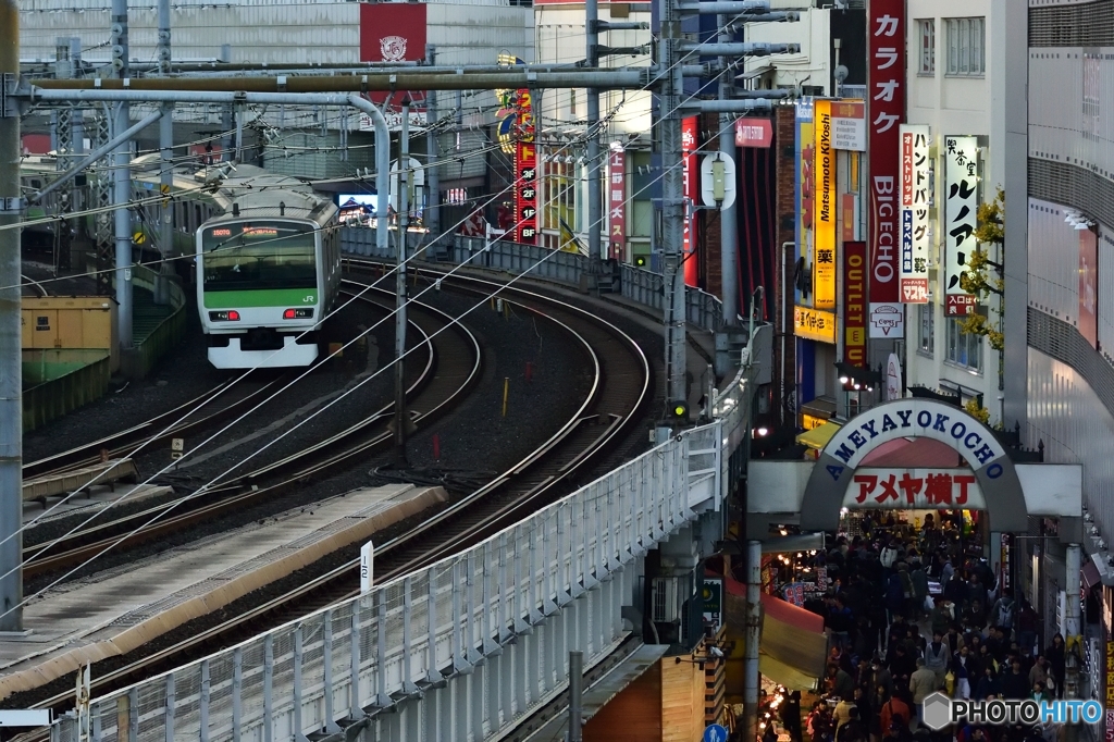 山手線でアメ横へ