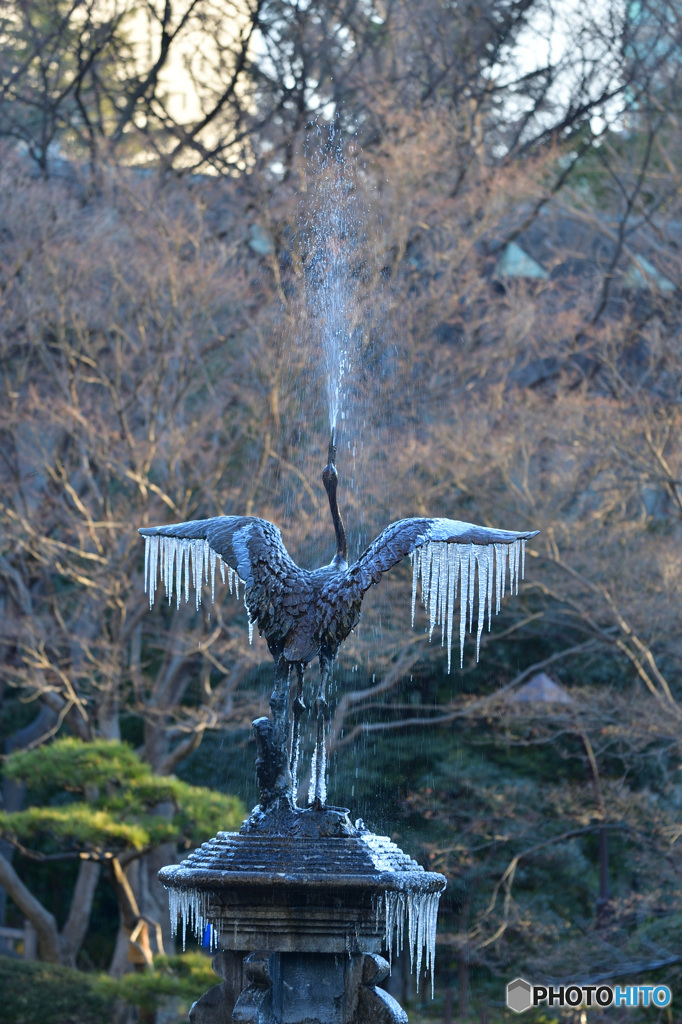 鶴の噴水