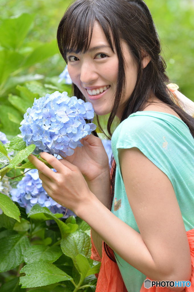 紫陽花を愛でる