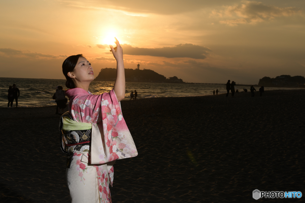 夕暮れの江ノ島