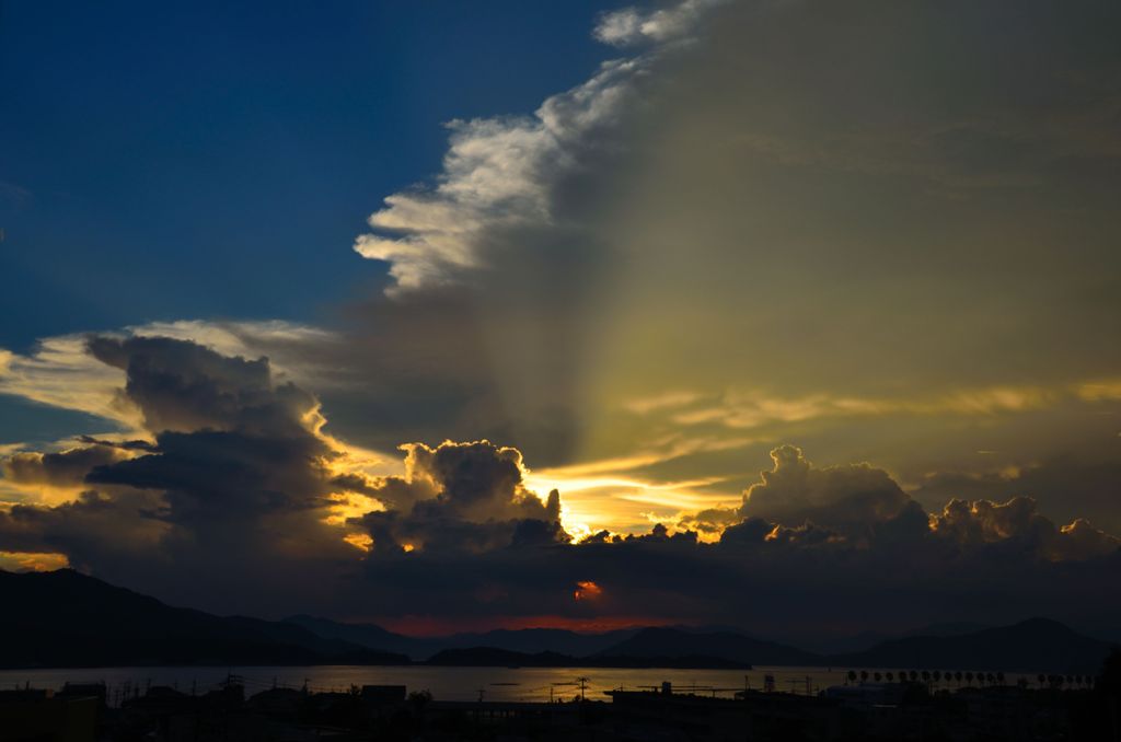 我が家の夕日