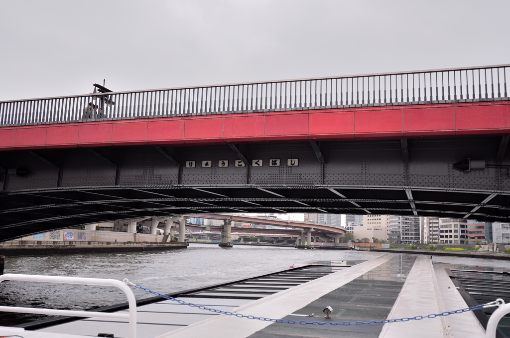 隅田川水上バス遊覧　－両国橋－