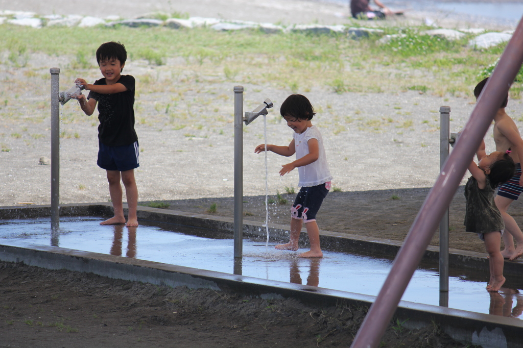 夏の水遊び