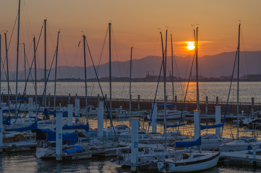 大阪港の夕景