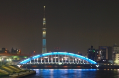スカイツリーと永代橋