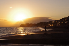 夕日、佇む