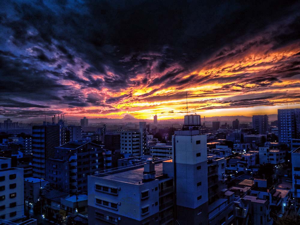 雨上がりの夕焼け