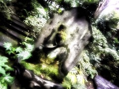 苔の仏像