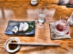 板わさで一杯