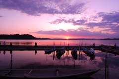 秋　・・夕日