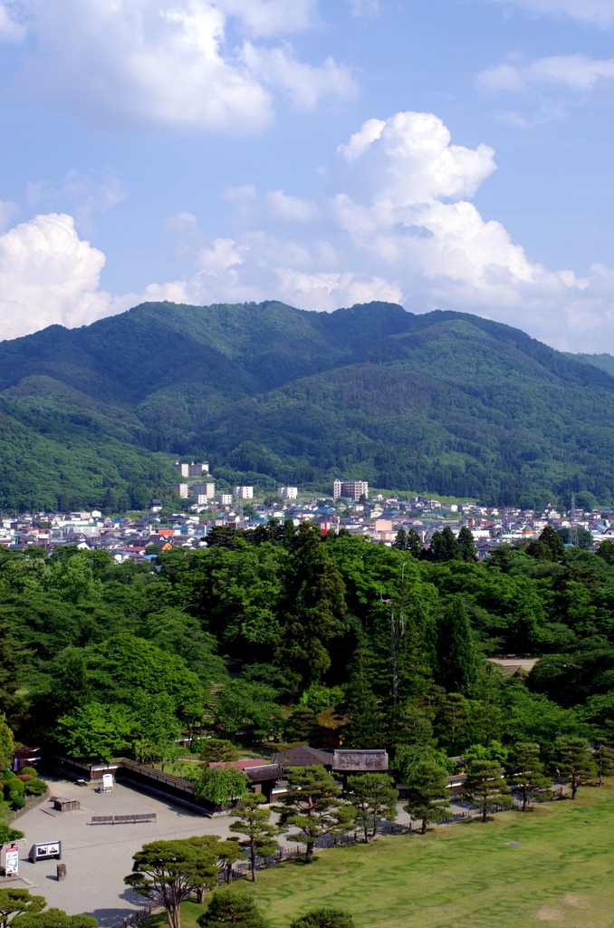 福島県　若松城（鶴ヶ城）からの眺望