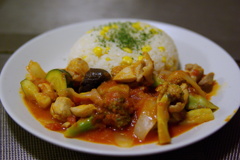 チキンのトマト煮＆コーンライス