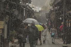 なごり雪の町並み