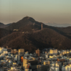 夕暮れの金華山（御嶽冬景色）