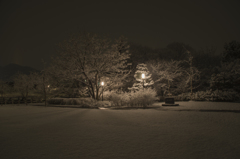 誰もいない公園（雪景色）