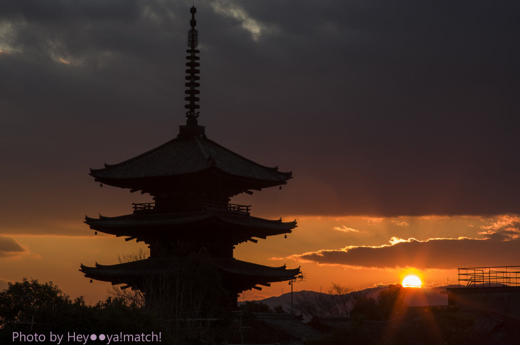 京の夕暮れ