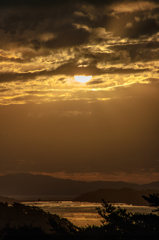 日本三景、朝陽に輝く松島湾Ⅱ