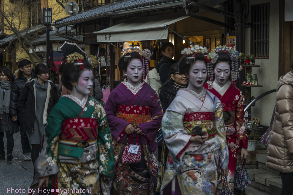 京都の街は着物でね