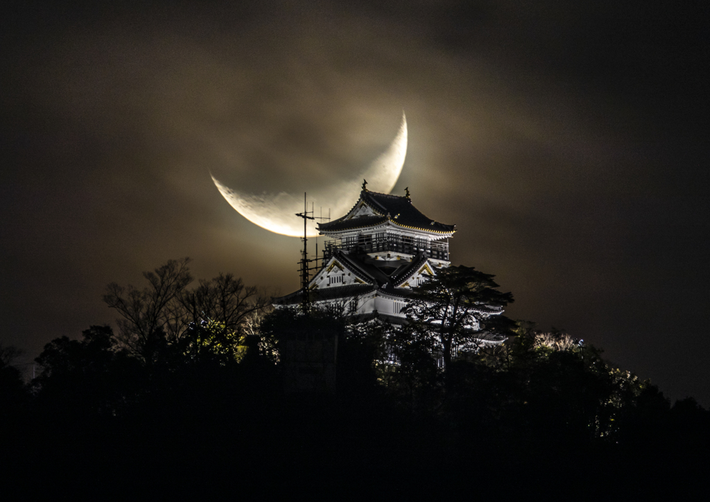 岐阜城と月